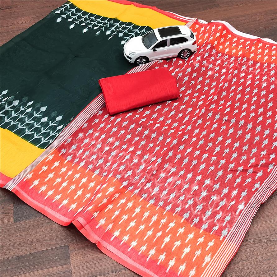 Pure Linen Pochampally 12 New Exclusive Wear Digital Printed Saree Collection